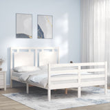 Bed Frame without Mattress White 140x200 cm Solid Wood