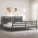 Bed Frame without Mattress Grey 200x200 cm Solid Wood