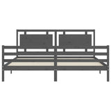 Bed Frame without Mattress Grey 200x200 cm Solid Wood