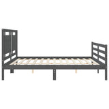 Bed Frame without Mattress Grey 200x200 cm Solid Wood