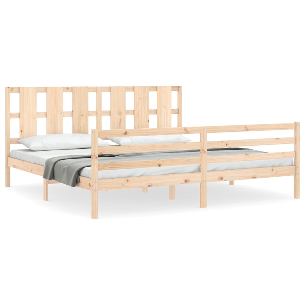 Bed Frame without Mattress Super King Size Solid Wood