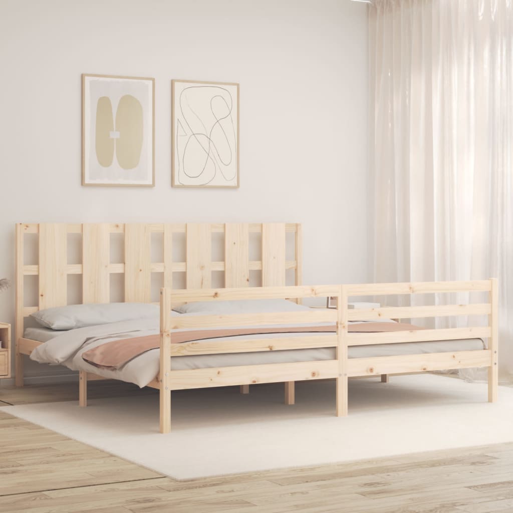 Bed Frame without Mattress Super King Size Solid Wood