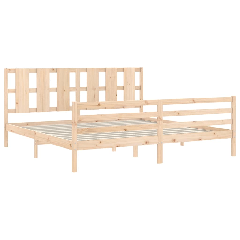 Bed Frame without Mattress Super King Size Solid Wood