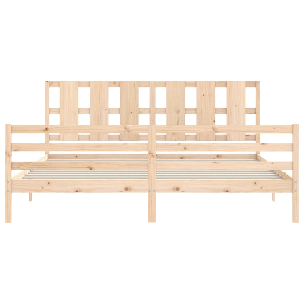 Bed Frame without Mattress Super King Size Solid Wood