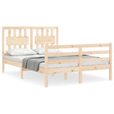 Bed Frame without Mattress Double Solid Wood