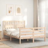 Bed Frame without Mattress Double Solid Wood