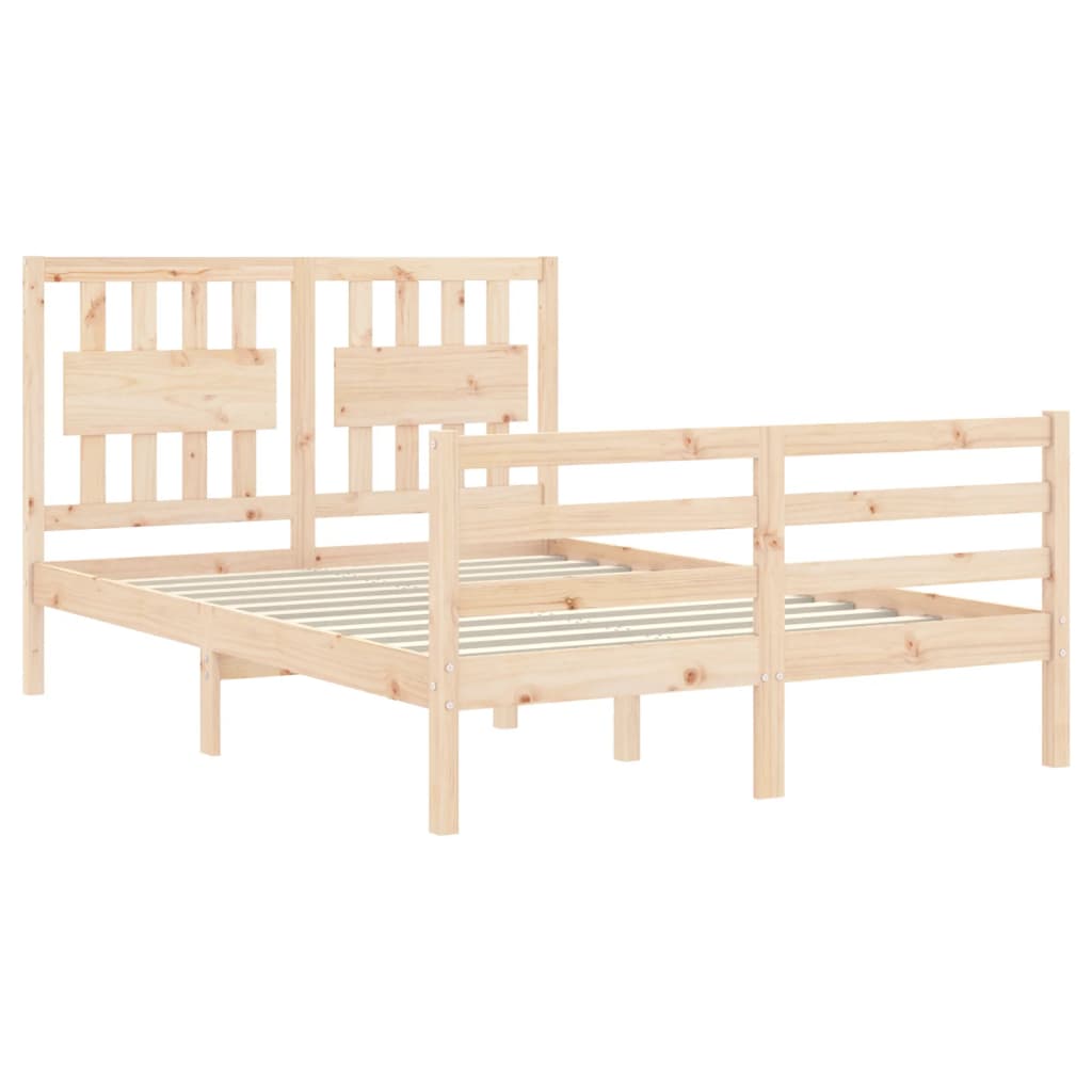 Bed Frame without Mattress Double Solid Wood