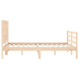 Bed Frame without Mattress Double Solid Wood