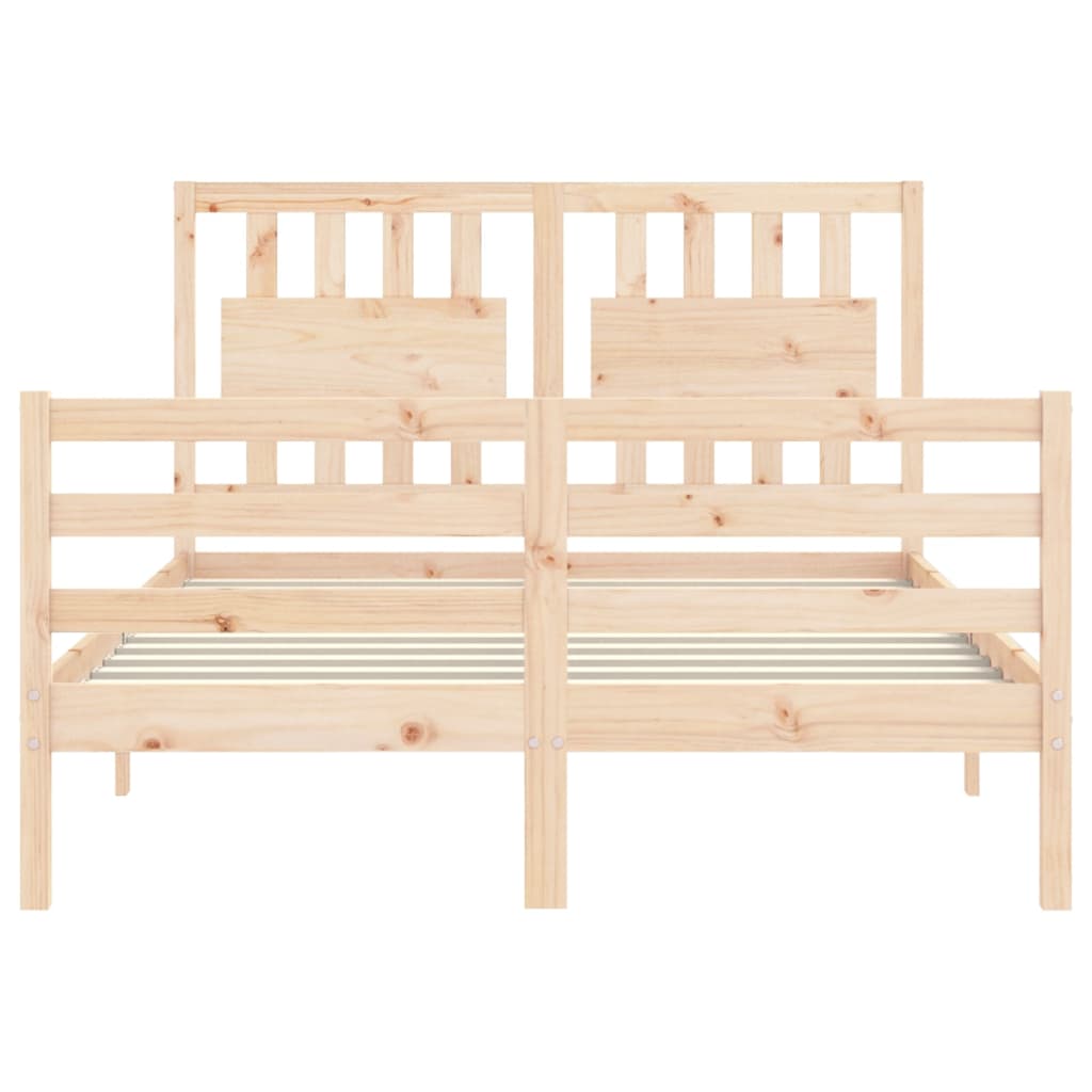 Bed Frame without Mattress Double Solid Wood