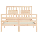 Bed Frame without Mattress Double Solid Wood