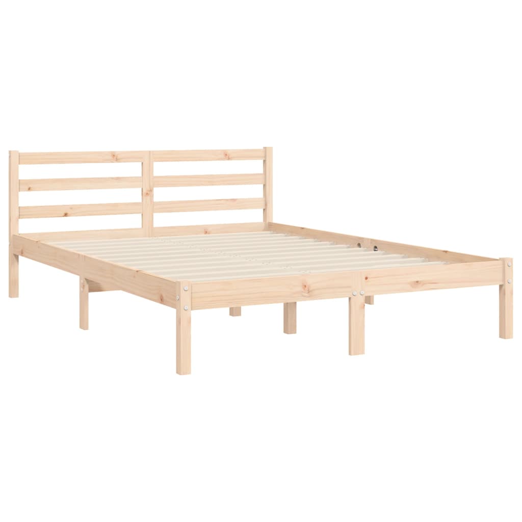 Bed Frame without Mattress Double Solid Wood