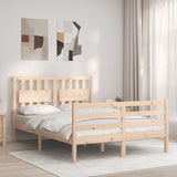 Bed Frame without Mattress Double Solid Wood