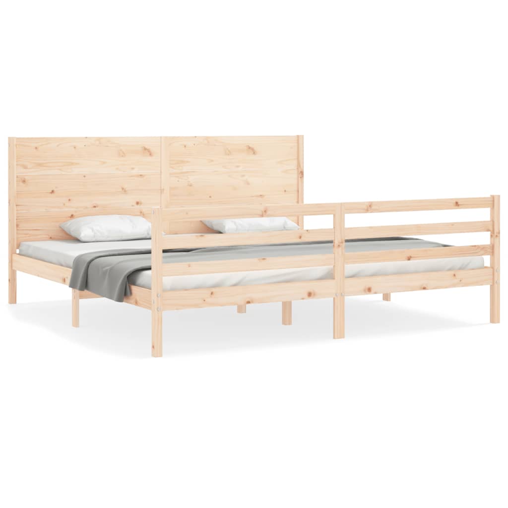 Bed Frame without Mattress 200x200 cm Solid Wood