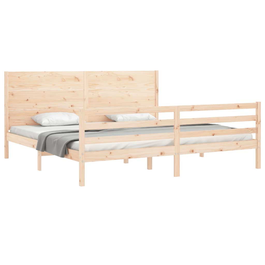 Bed Frame without Mattress 200x200 cm Solid Wood