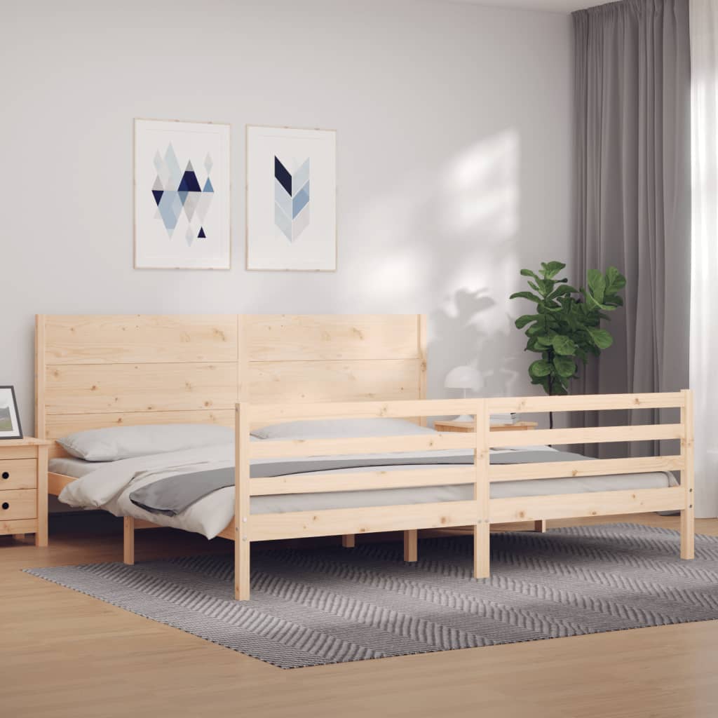 Bed Frame without Mattress 200x200 cm Solid Wood