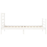 Bed Frame without Mattress White Single Solid Wood