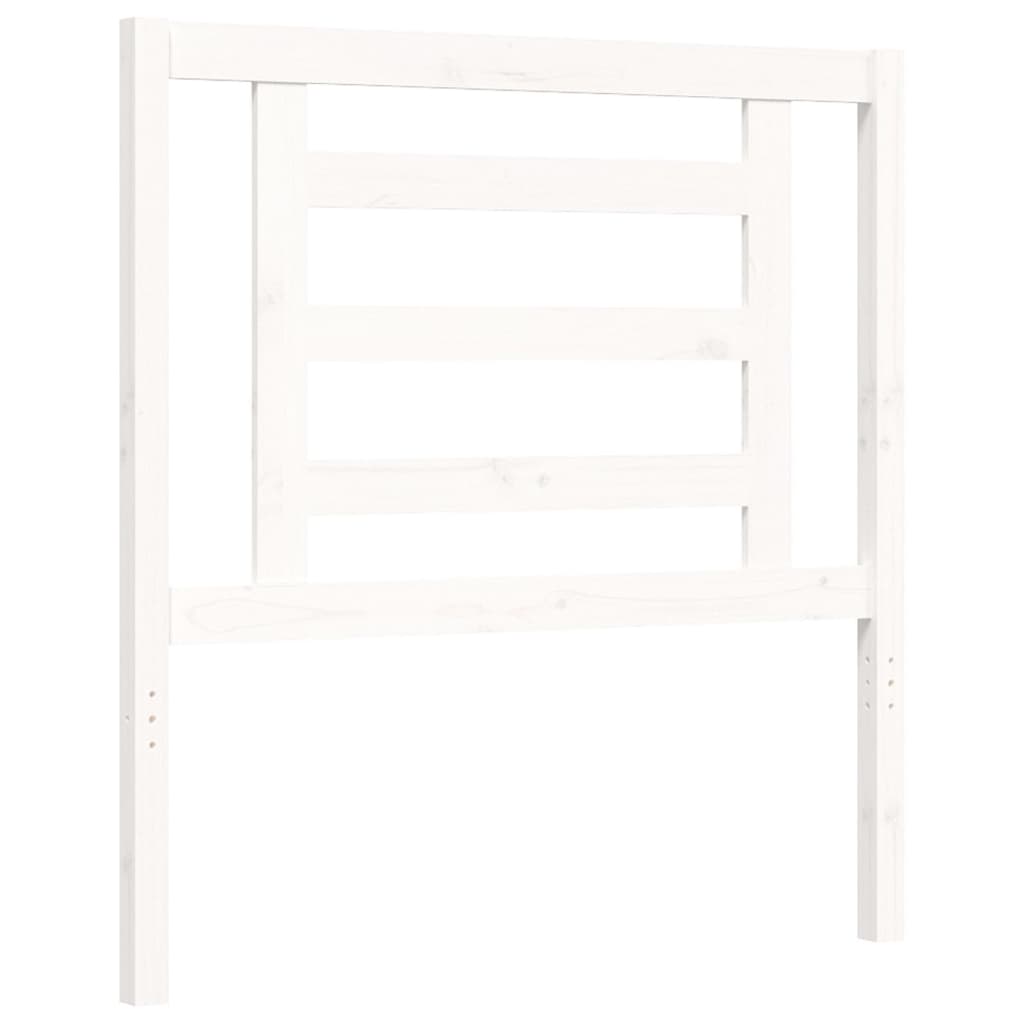 Bed Frame without Mattress White Single Solid Wood