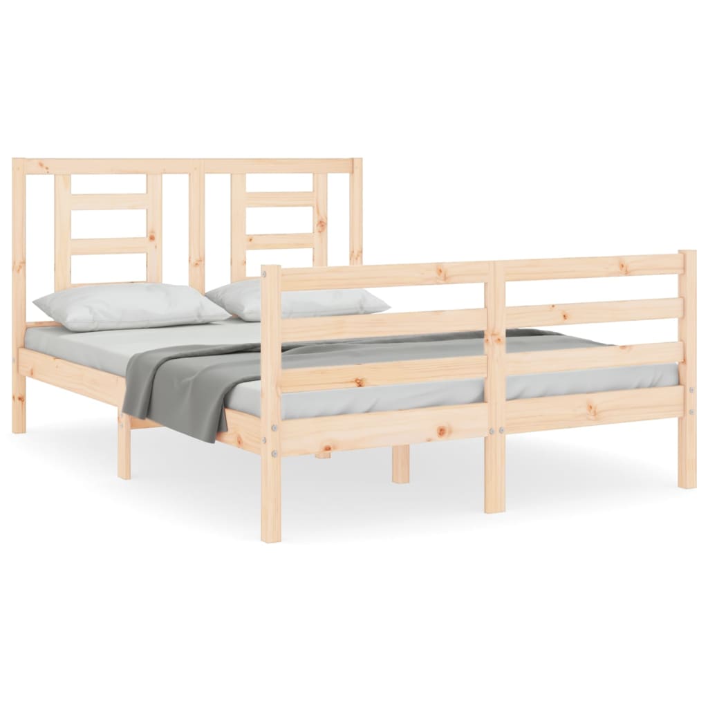 Bed Frame without Mattress 140x190 cm Solid Wood