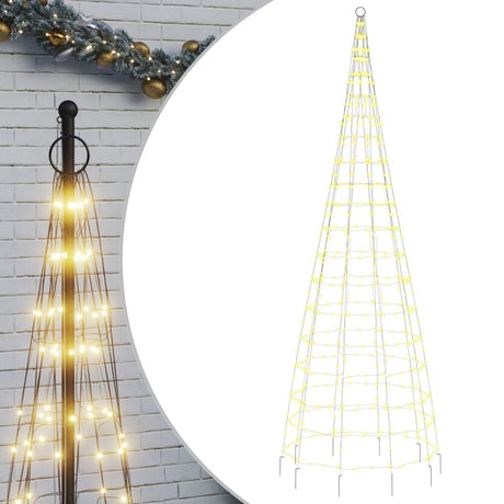 Christmas Tree Light on Flagpole 550 LEDs Warm White 300 cm