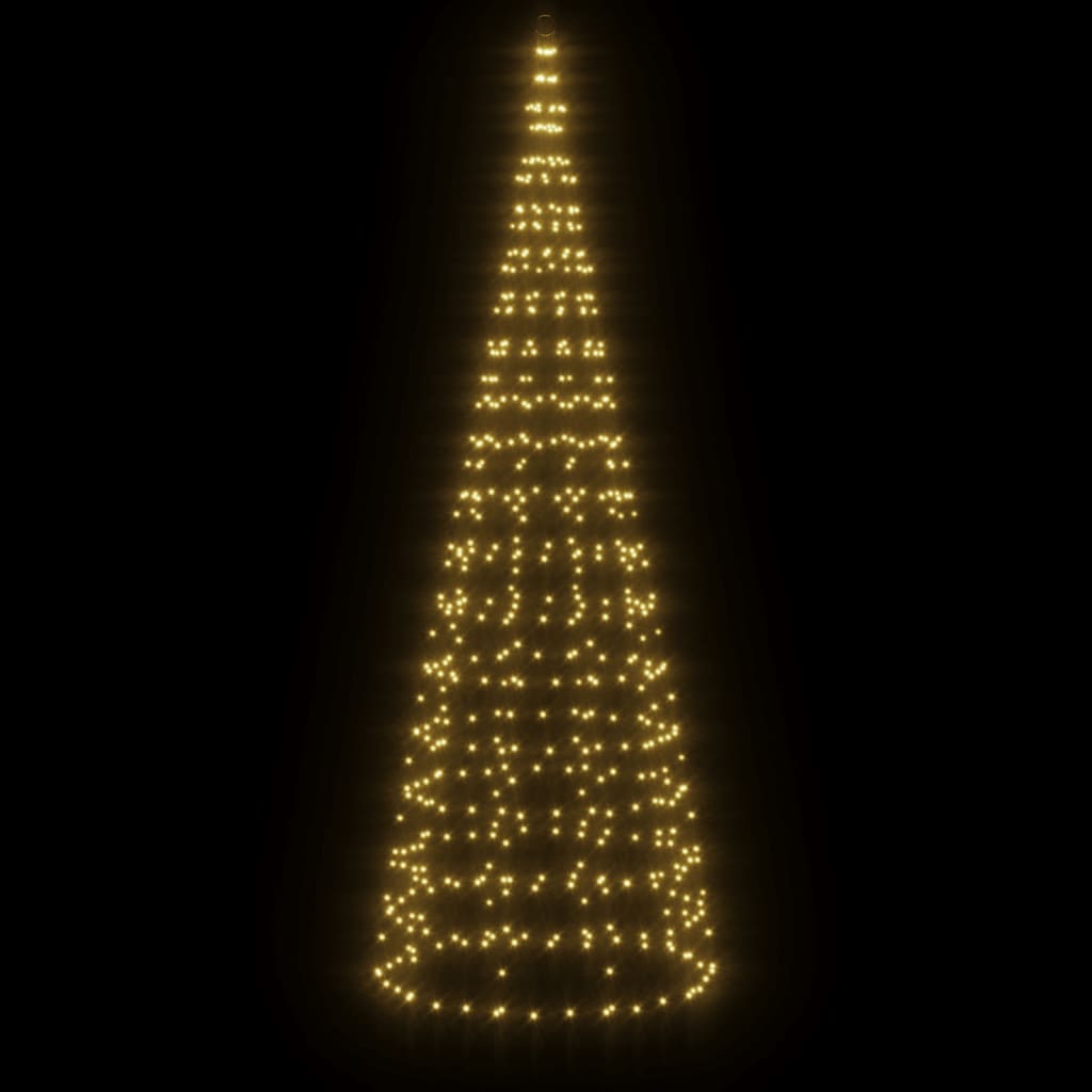 Christmas Tree Light on Flagpole 550 LEDs Warm White 300 cm