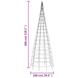 Christmas Tree Light on Flagpole 550 LEDs Warm White 300 cm