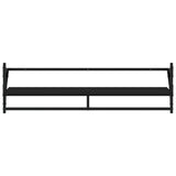 Wall Shelves with Bars 2 pcs Black 100x25x30 cm