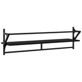 Wall Shelves with Bars 2 pcs Black 100x25x30 cm