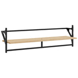 Wall Shelves with Bars 2 pcs Sonoma Oak 100x25x30 cm