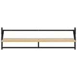 Wall Shelves with Bars 2 pcs Sonoma Oak 100x25x30 cm