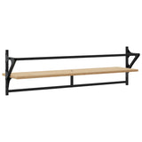 Wall Shelves with Bars 2 pcs Sonoma Oak 100x25x30 cm