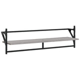 Wall Shelves with Bars 2 pcs Grey Sonoma 100x25x30 cm