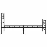 Metal Bed Frame without Mattress with Footboard Black 100x200cm