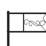 Metal Bed Frame without Mattress with Footboard Black 100x200cm