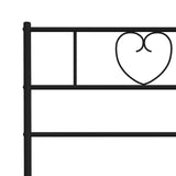 Metal Bed Frame without Mattress with Footboard Black 135x190cm