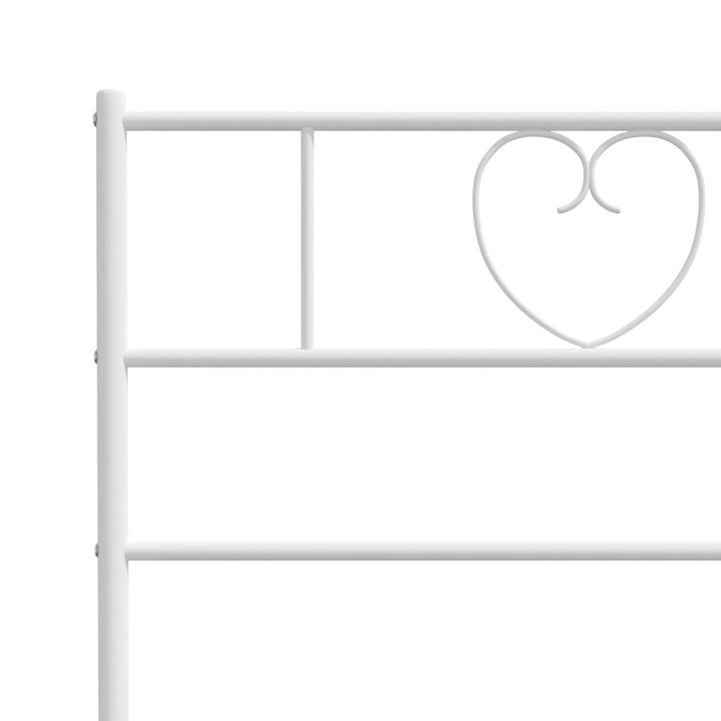 Metal Bed Frame without Mattress with Footboard White 160x200cm