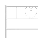 Metal Bed Frame without Mattress with Footboard White 160x200cm