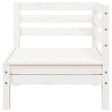 Garden Sofa 3-Seater with Footstool White Solid Wood Pine