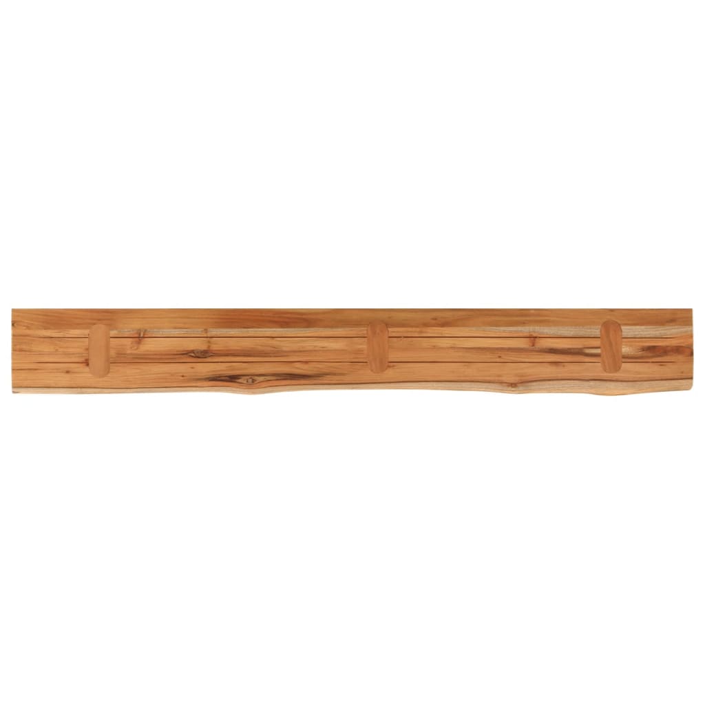 Wall Shelf 140x20x3.8 cm Rectangular Solid Wood Acacia Live Edge