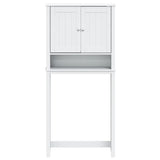 Washing Machine Cabinet BERG White 76x27x164.5 cm Solid Wood