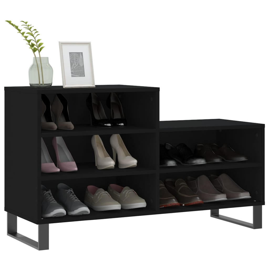 Shoe Cabinet Black 102x36x60 cm Engineered Wood