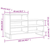 Shoe Cabinet Black 102x36x60 cm Engineered Wood