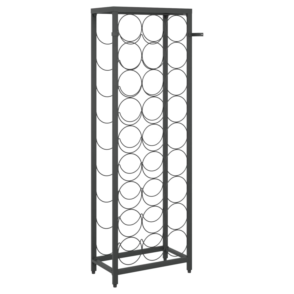 Wine Rack for 27 Bottles Black 34x18x100 cm Wrought Iron