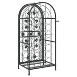 Wine Rack for 33 Bottles Black 45x36x100 cm Wrought Iron