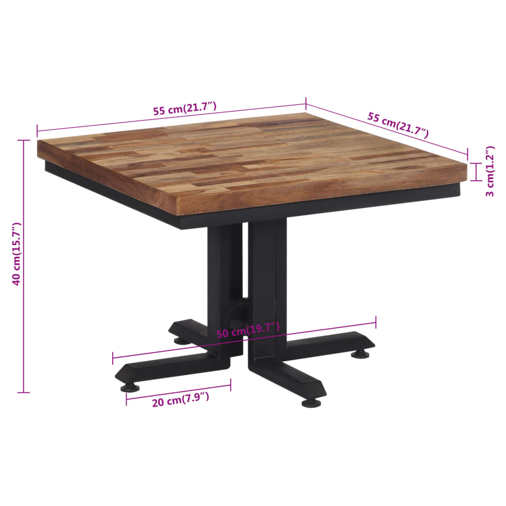 Coffee Table 55x55x40 cm Solid Reclaimed Teak