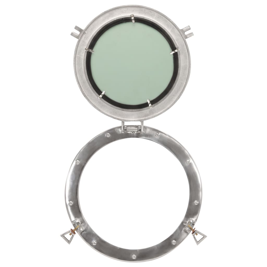  Porthole Mirror Wall Hanging Ø38 cm Aluminium and Glass