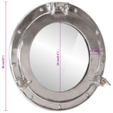  Porthole Mirror Wall Hanging Ø38 cm Aluminium and Glass