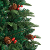 Artificial Hinged Christmas Tree with Cones and Berries 150 cm