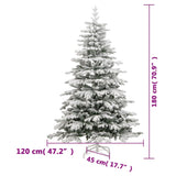 Artificial Hinged Christmas Tree with Flocked Snow 180 cm