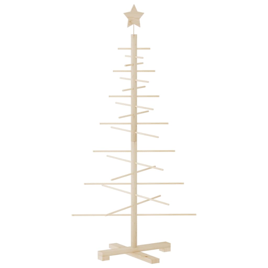 Wooden Christmas Tree for Decoration 125 cm Solid Wood Pine