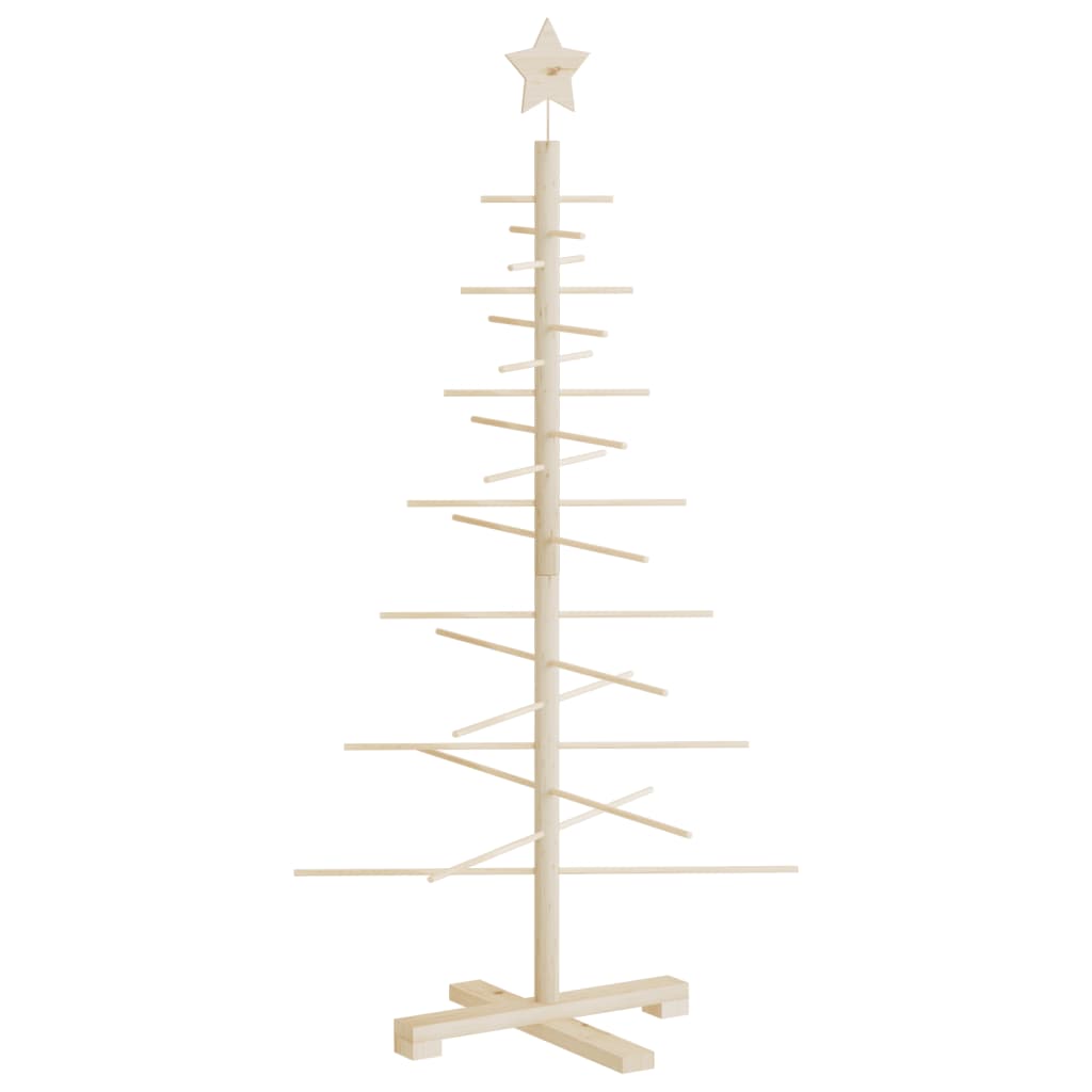 Wooden Christmas Tree for Decoration 125 cm Solid Wood Pine